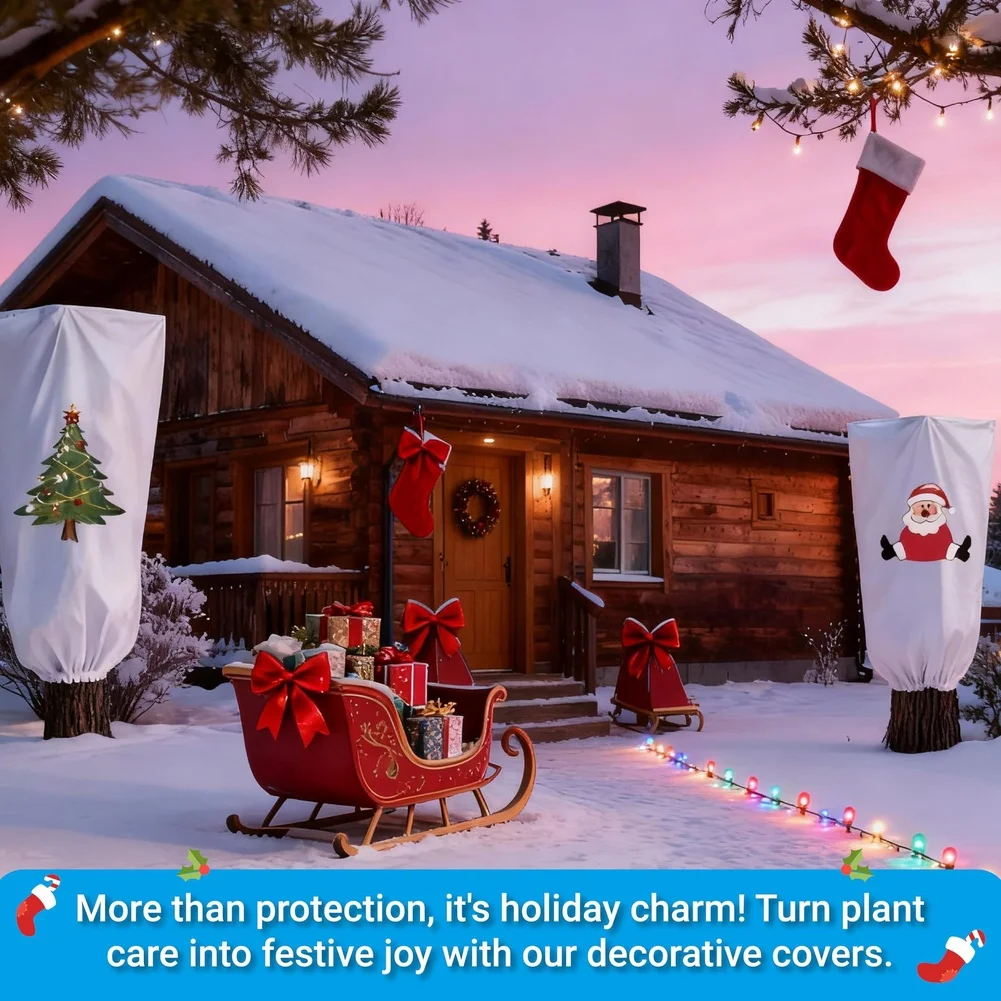 Plant Protection Cover Nonwoven Plant Frost Protection Cover Winter Cold Proof Bag Christmas Tree Protective Cover Storage Bag