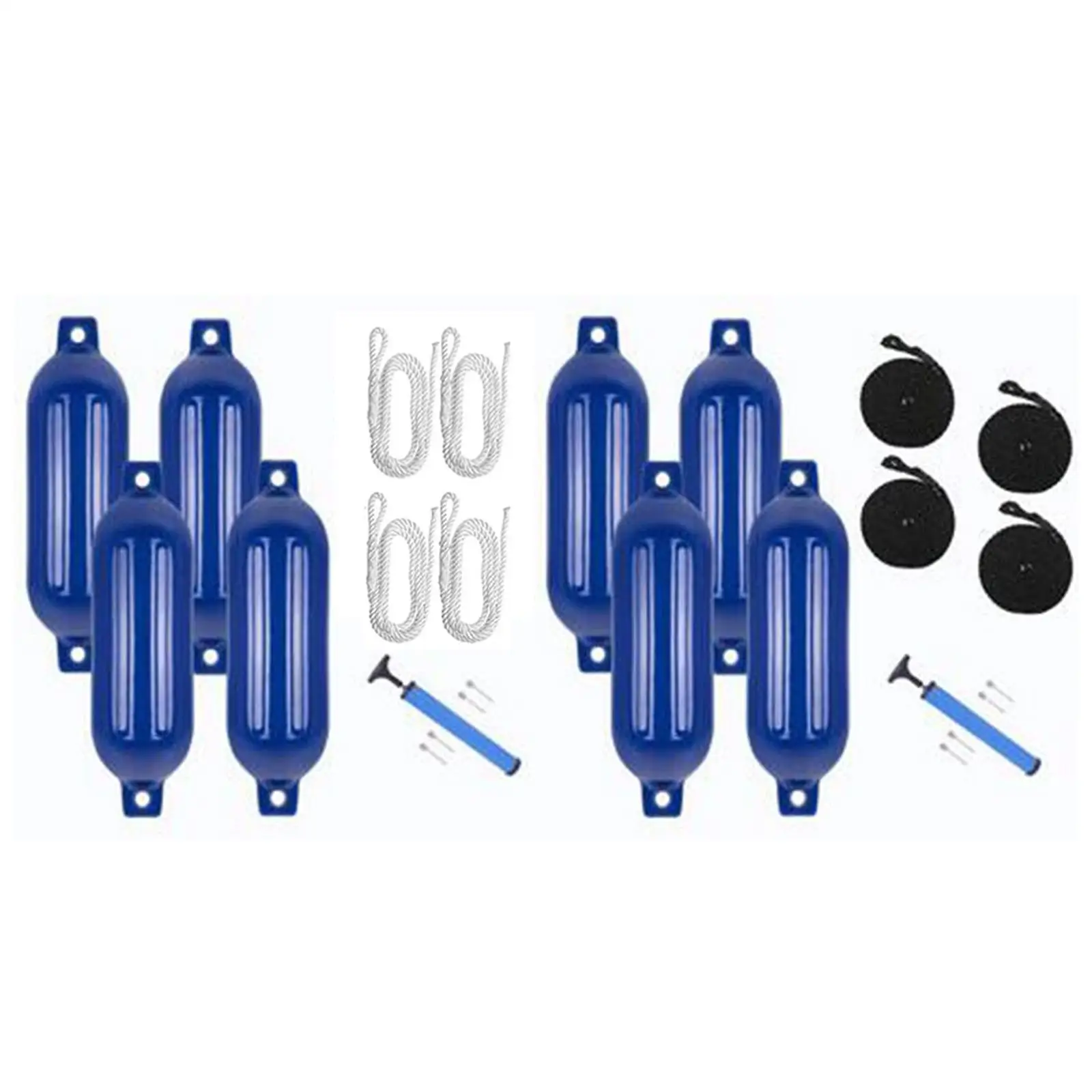4 Pieces Boat Fenders Use to Yacht Fishing Boats Sailboats Accessories Boat Bumpers Fenders with 4 Ropes Inflatable Boat Fenders