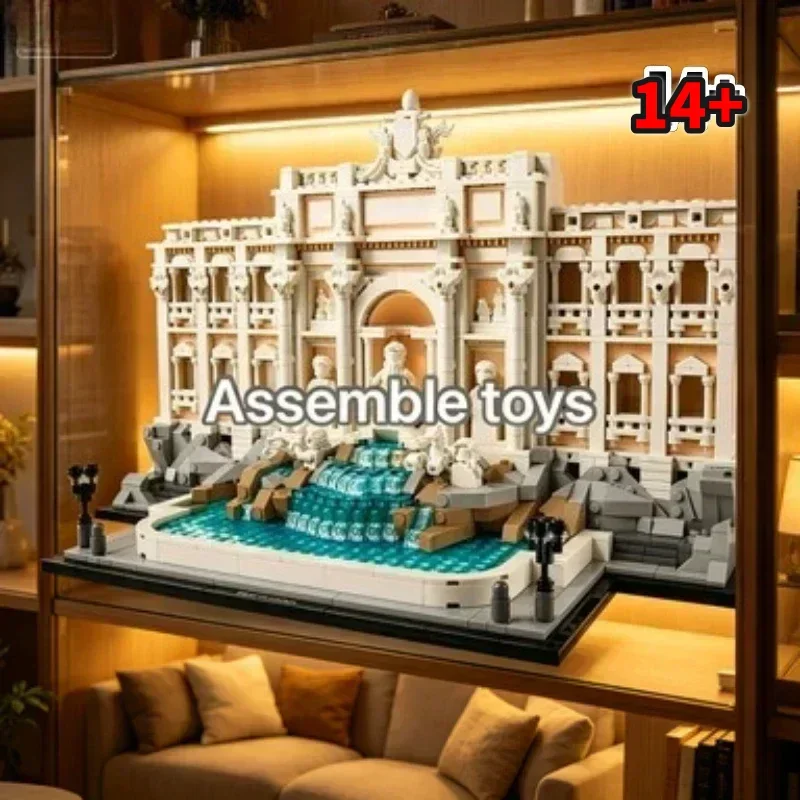 Set de Bloques de Construcción de la Fuente de Trevi Bandai Launch 21062, Estilo Clásico, Regalo para Diversión Familiar, Compatible con Ladrillos LEGO