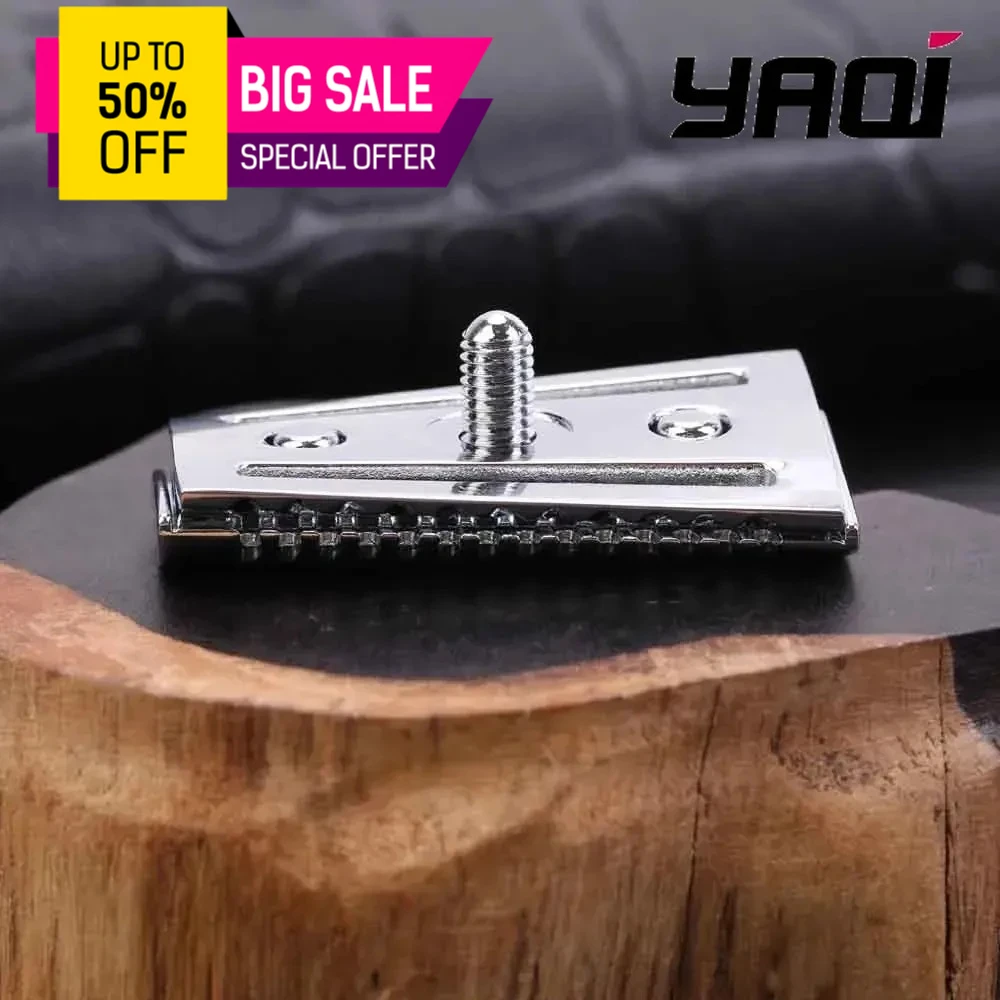 

YAQI Razor Head Top Aggressive Chrome Color Double-edged Mens Slant Safety Razor Head Replacement Accessory Christmas Gift