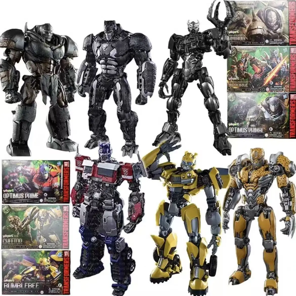 

YOLOPARK Transformers AMK Optimus Prime Bumblebee Pre-Assembled Model Kit Articulated Action Figure Robot Car Model Boy Toy Gift