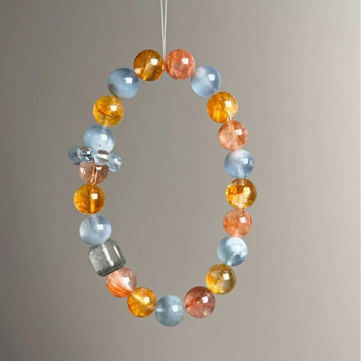 

Natural Duobao Bracelet, Citrine, Aquamarine, White Crystal, Green Ghost, Light Luxury Fashion Men's and Women's Bracelets.