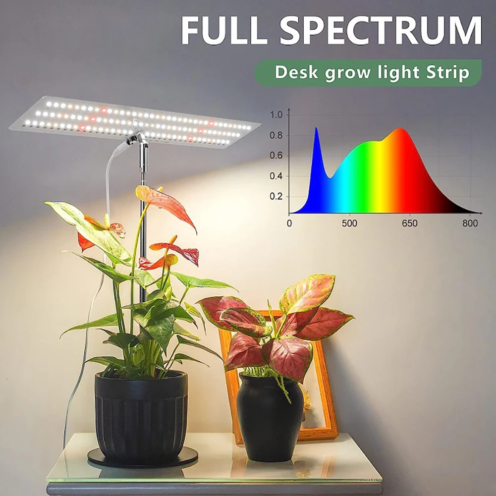 10W 120LEDs Plant Growth Lamp IP54 Waterproof Auto On/Off Adjustable Brightness LED Full Spectrum Plant Light For Plants