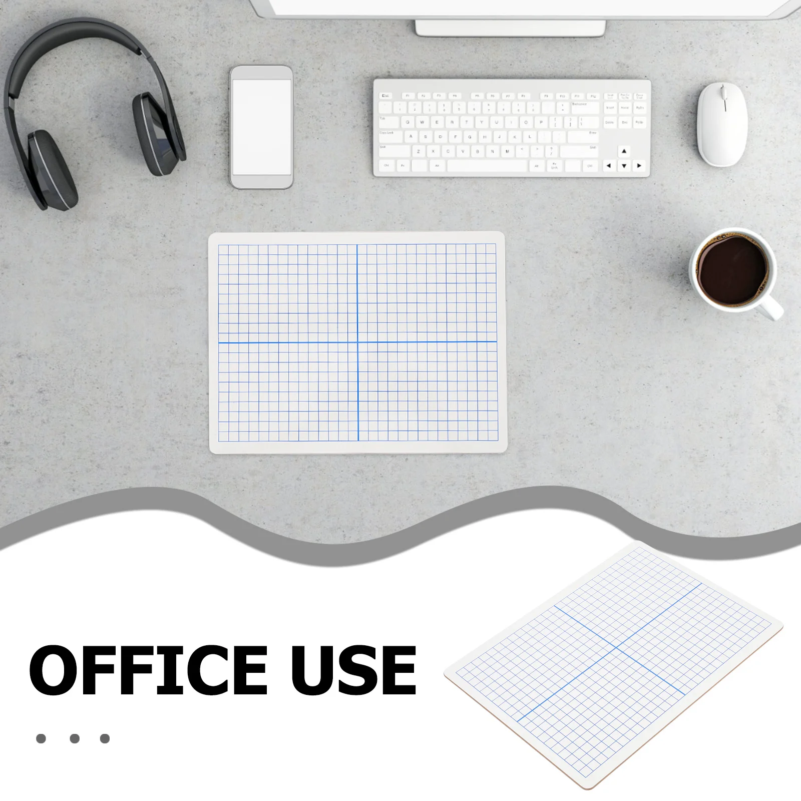 لوحة مسح جافة على الوجهين، خطوط شبكية صغيرة محمولة من البلاستيك، لوحة ملاحظات قابلة لإعادة الاستخدام، سبورة بيضاء مكتبية لتخطيط الرسم