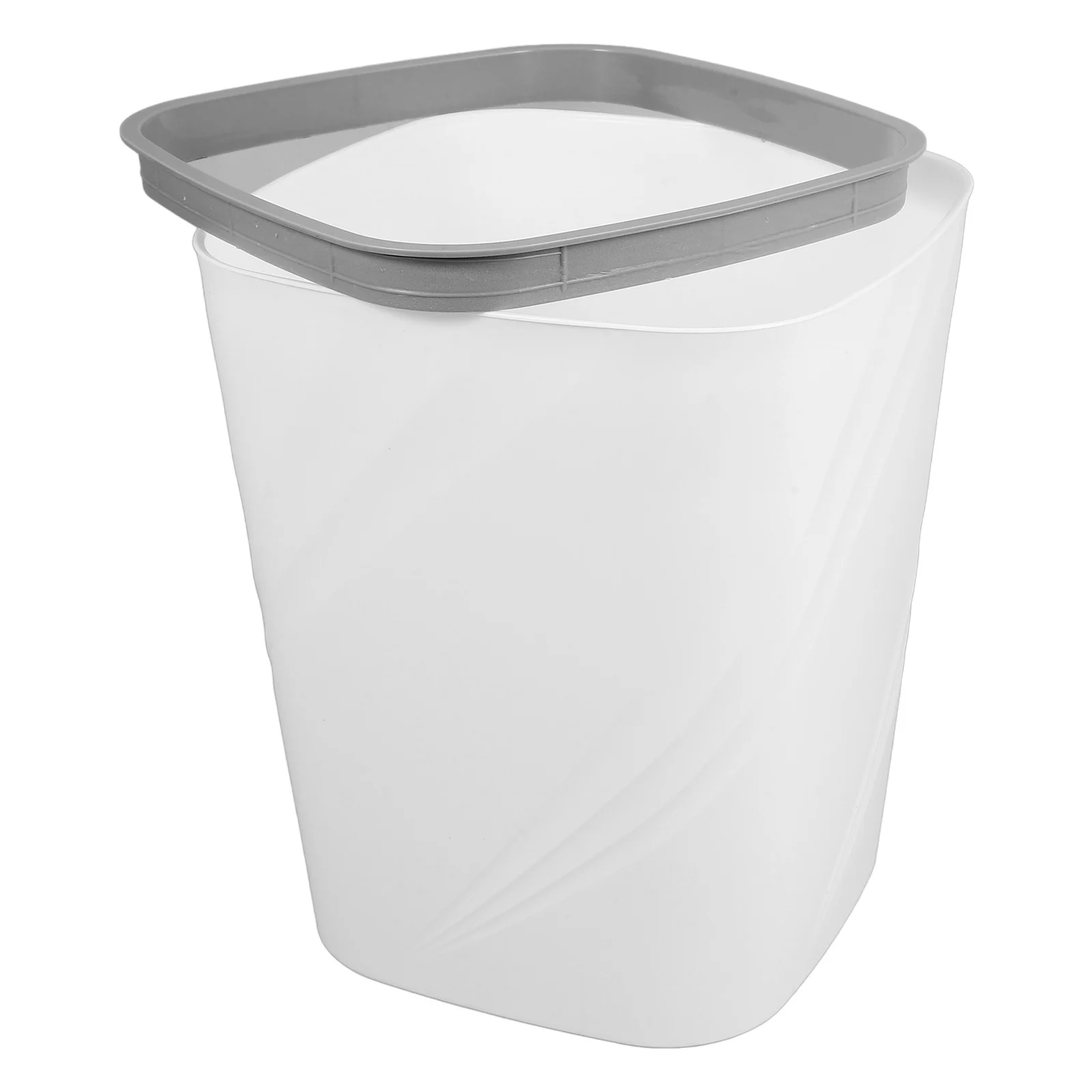 

Large Capacity Trash Can Open Top Plastic Bedroom Decor White Accessories Ultra Slim Waste Bin Garbage