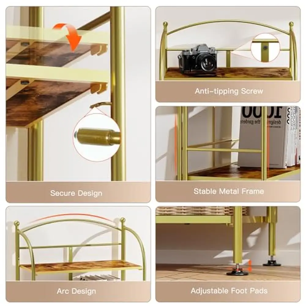 Estante Dobrável Portátil, Organizador De Armazenamento, Metal Frame, Prateleira De Exposição, 5 Camadas