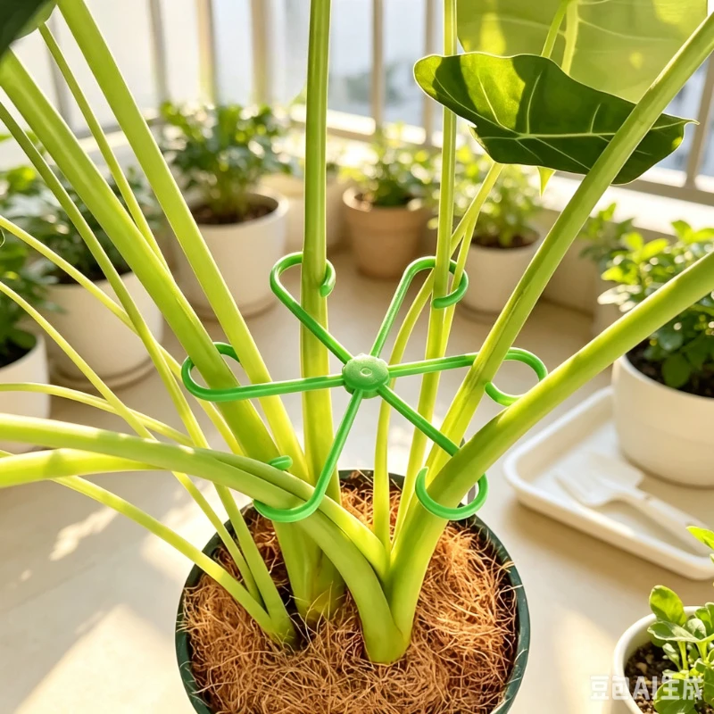 4pcs Plant Support Rings Stem Support Green Adjustable Plant Fixator Flower Pot Garden Vegetable Climbing Aid Plant Accessories