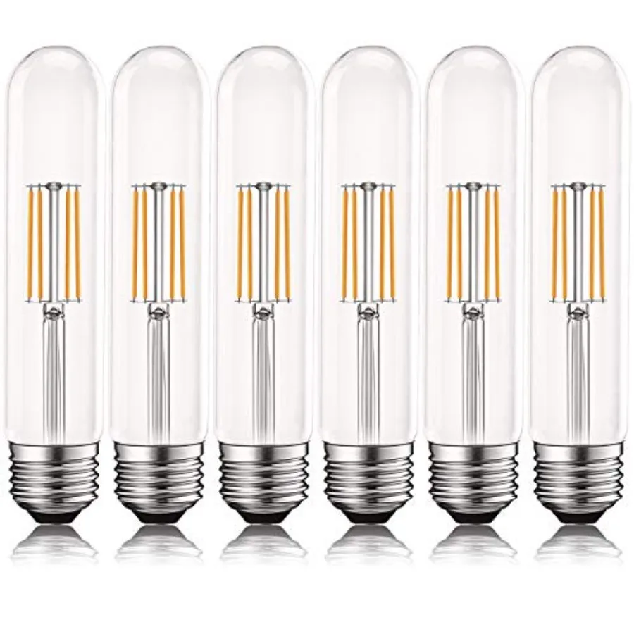

Vintage T9 LED Tube Light Bulbs 60W Equivalent 2700K Warm White 550 Lumens Dimmable Edison Tubular Light Bulbs 5W Clear Glass L