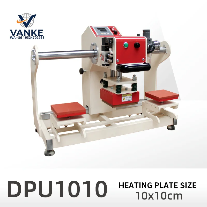 Double-position Sublimation Label Heat Press Machine Pneumatic Automatic Hot Stamping Machine for DIY T-Shirt Printer Phone Case