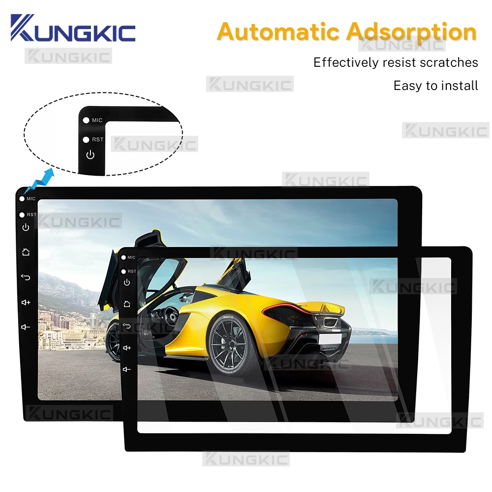 1 قطعة ل 9/10.1 بوصة الزجاج المقسى HD شاشة السيارة فيلم حافة سوداء شفافة طبقة رقيقة واقية المقسى الملاحة شاشة GPS