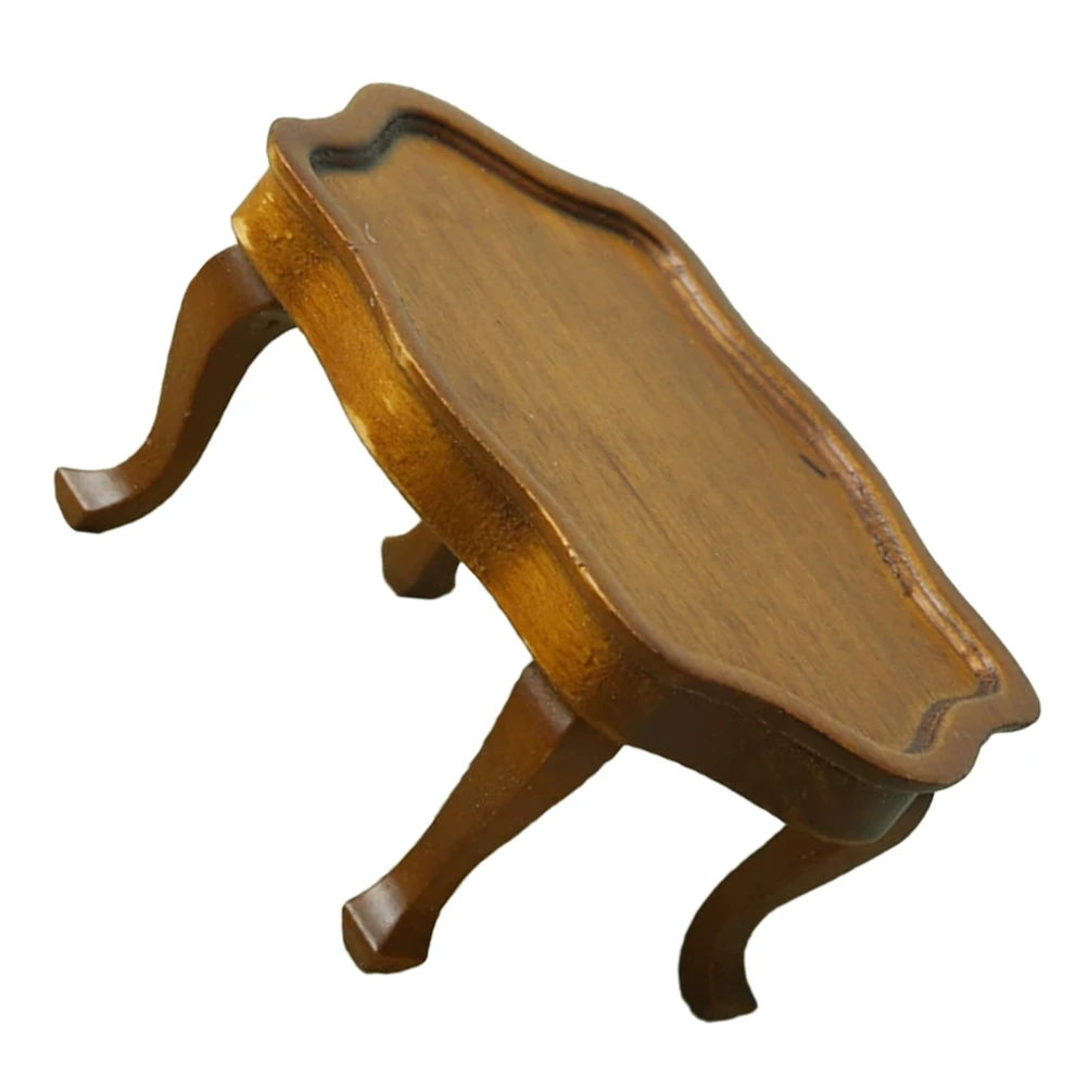 

Miniature Coffee Table Realistic Detailing Wood Material Dollhouse Accessories Mini Scene Furniture Ornament Versatile Design