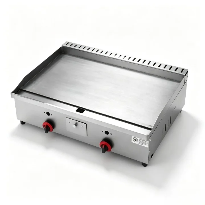 XY 2 Burner Commercial Gas Flat Top Griddle 73 CM Stainless Steel Teppanyaki Grill Countertop Cooking Machine for Restaurant Foo