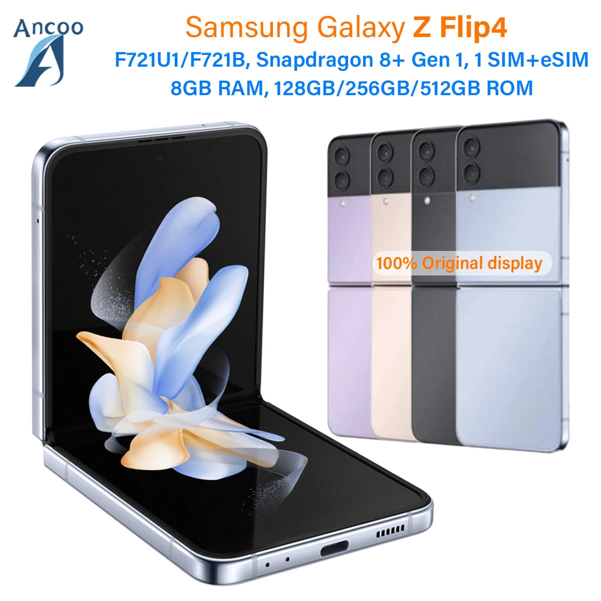 Samsung Galaxy Z Flip 4 Flip4 5G F721U1 F721B 128/256GB 8GB RAM Snapdragon 6.7