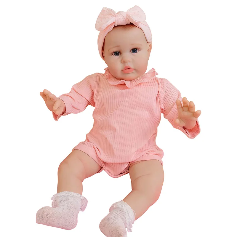 60cm リボーンベビードール エリー 幼児女の子人形 リアルなソフトタッチコットンボディ 安全なおもちゃ 子供向け