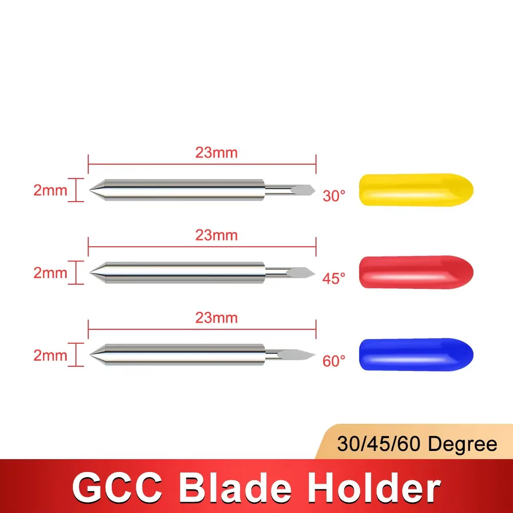 Vinyl Cutter Holder Set with 30° 45° 60° Tungsten Carbide Inserts for GCC Roland Cutting Plotter Replacement Parts