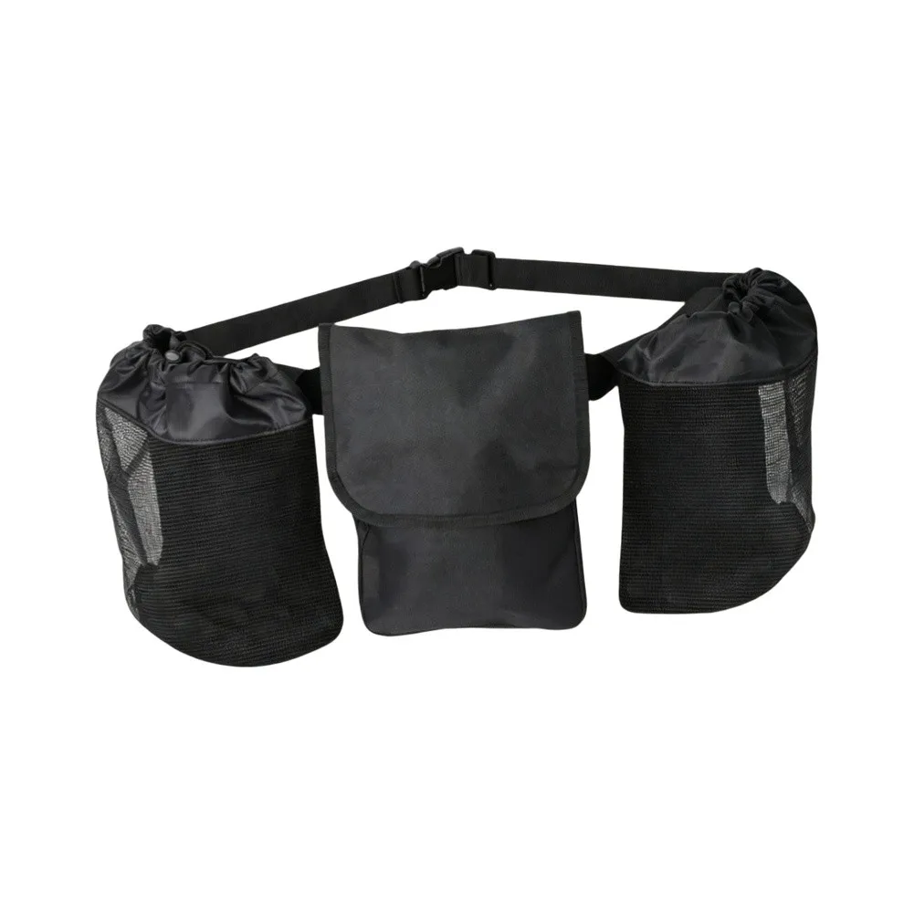 Adjustable Black Waist Bag 30x25cm Polyester for Foraging Seasoning Storage For Outdoor Cooking Hiking Camping Use