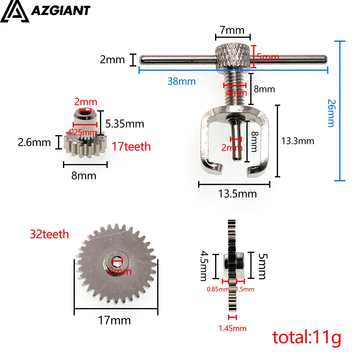 small Metal gear puller extractor for easy removal motor pinion