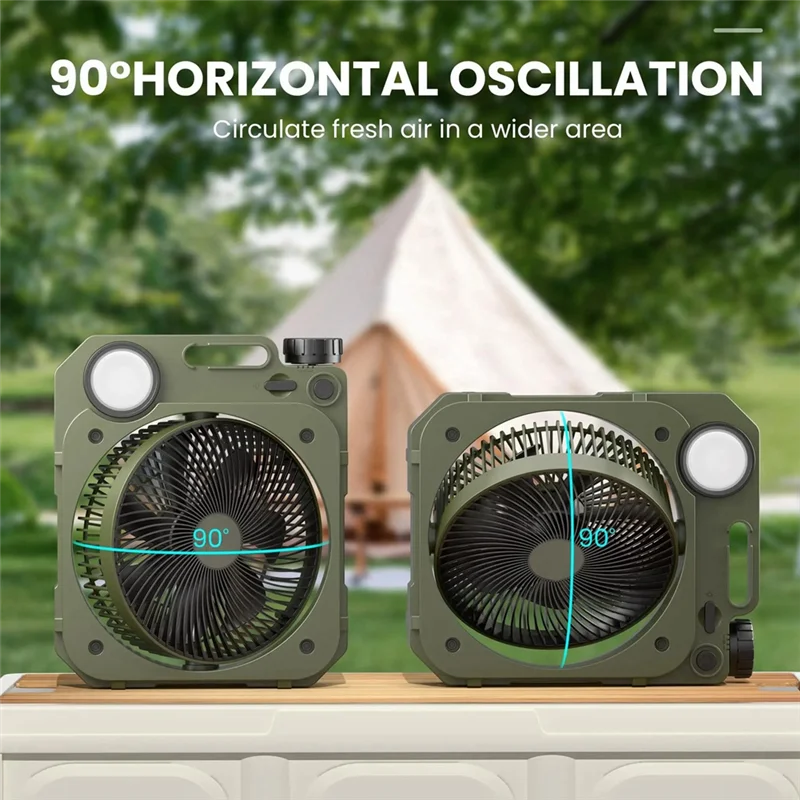 ABVJ-20000Mah ventilador de Camping circulador portátil de escritorio recargable ventilador eléctrico de techo inalámbrico al aire libre con iluminación LED