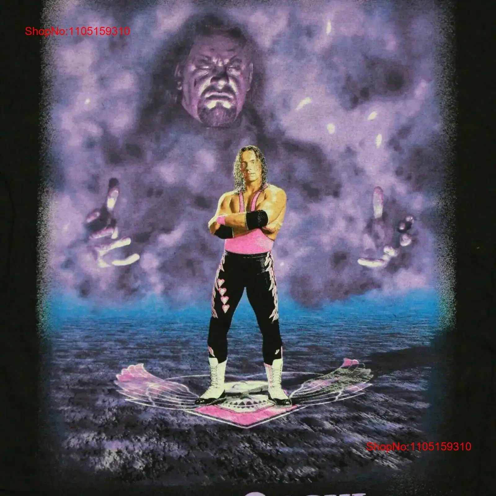 بريت هارت الروح تي شيرت القطن ل S 234XL EL628 خمر غسلها الرسم أنيق قليلا أوم للجنسين امتدت