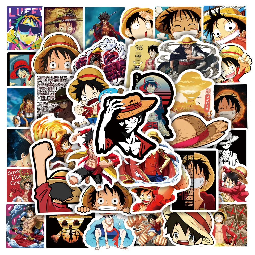 10/30/50pcs Anime ONE PIECE Stickers Monkey D Luffy Decals Skateboard Laptop Motorcycle Phone Cartoon Waterproof Sticker Kid Toy