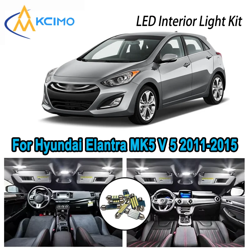 

For Hyundai Elantra MK5 V 5 2011-2015 2012 2013 2014 Premium LED Interior Dome Map Trunk Light Kit Car Led Lamps Canbus No Error