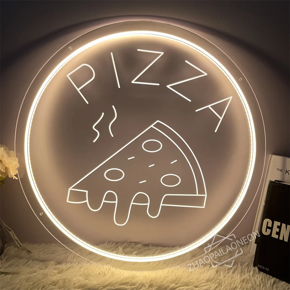 Sinais de néon de pizza como restaurante decorações de parede alimentado por usb sinais de néon em forma de pizza decorações de barra exibição de janela decoração de festa