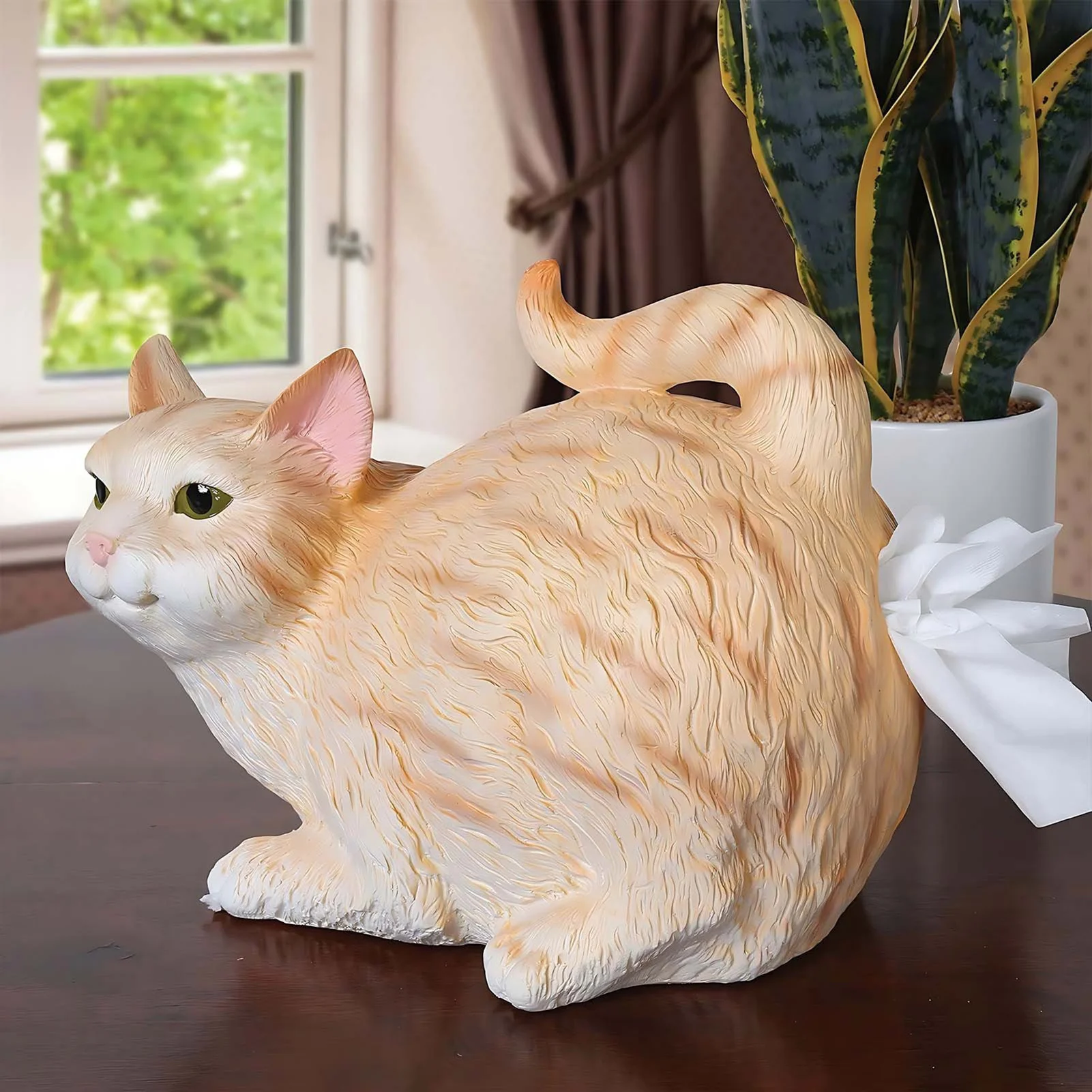 Cartoon Cat Tissue Box Creative Resin Cat Butt Tissue Dispenser Box Living Room Ornament Funny Simulated Resin Cat Tissue Holder