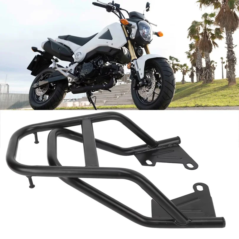 Motorcycle Rear Rack Top Case Carrier Motorcycle Rear Handrail Rack Luggage Box Holder Iron Black Replacement for Grom MSX125 M3