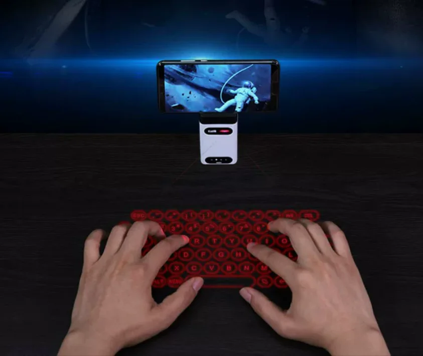 Laser Projection Virtual Keyboard Wireless Bluetooth Portable Silent Mouse Combo for PC Phone Tablet