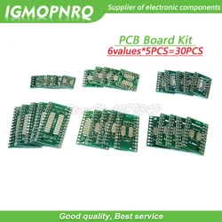 30PCS PCB Board Kit SMD Turn To DIP Adapter Converter Plate FQFP SOP8 SOP14 SOP16 SOP20 SOP28 QFP SOP 8 14 16 20 28