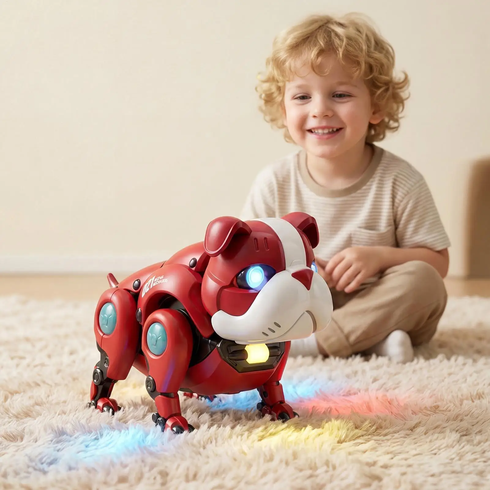 

Робот-собака: ходячая, танцующая, обучающая игрушка-робот с подсветкой и звуком для детей, мальчиков и девочек, на день рождения, для дома и вечеринок