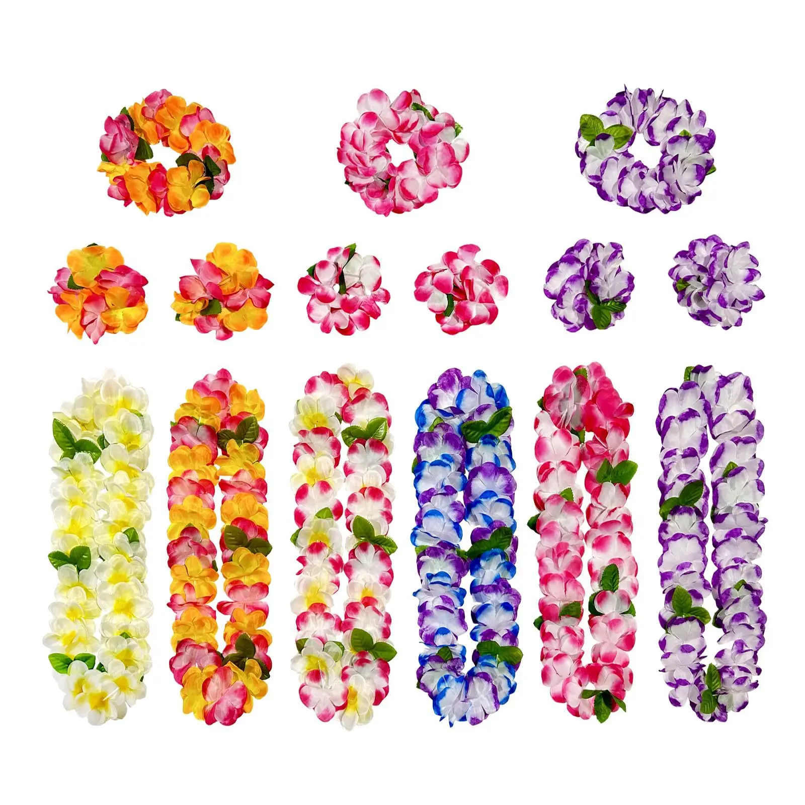 6/12/24/50 Stück Hawaiianische Blumenkette Künstliche Blumengirlande Tropische Party Sommer Strand Hochzeit Geburtstag Pool-Party Dekoration – Detail 2