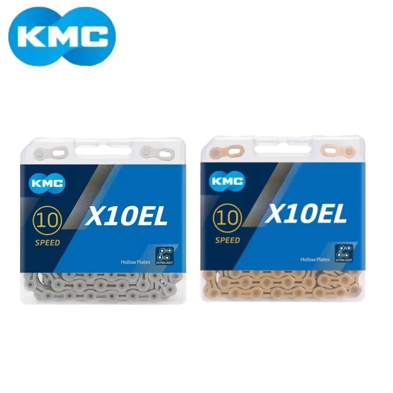 KMC 10 Speed MTB Road Bike Chain X10 X10EL 10V Bicycle Chains Extra Light Gold Silver Race Rustproof Chain 116 Links