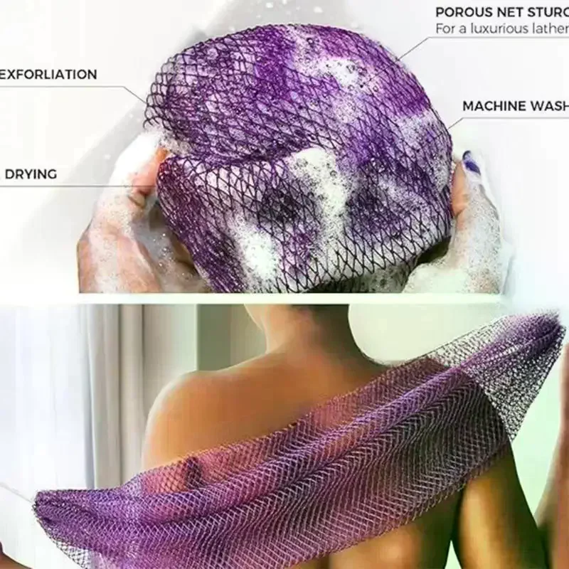 /JCS/Nylon Body Scrubber Bath Sponge With Cord Body Care Bathing Accessories Daily Use