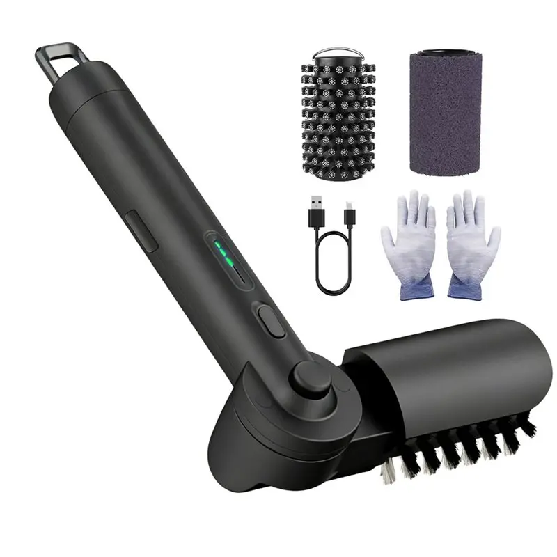 ABDJ-Cordless Rechargeable Motorized Grill Brush For Barbecue Grates, BBQ Scrubber With Two Roller Head Brushes