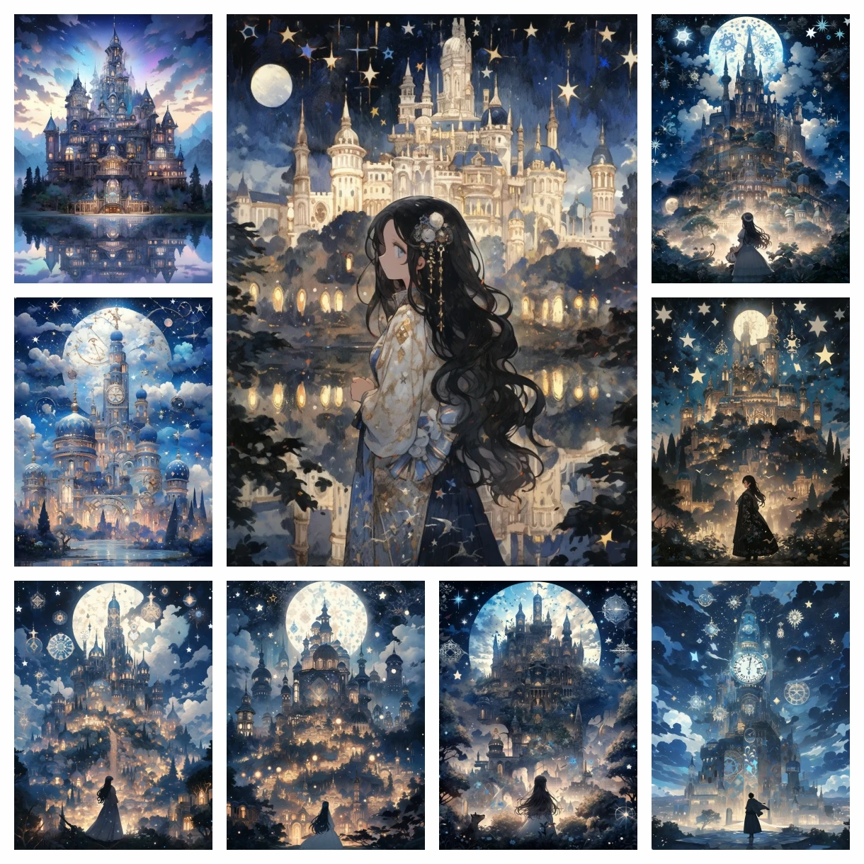 DIY 5D Neue Traum Schloss Diamant Malerei Stickerei Mosaik Fantasie Mond Landschaft Weihnachten Home Decor Geschenk