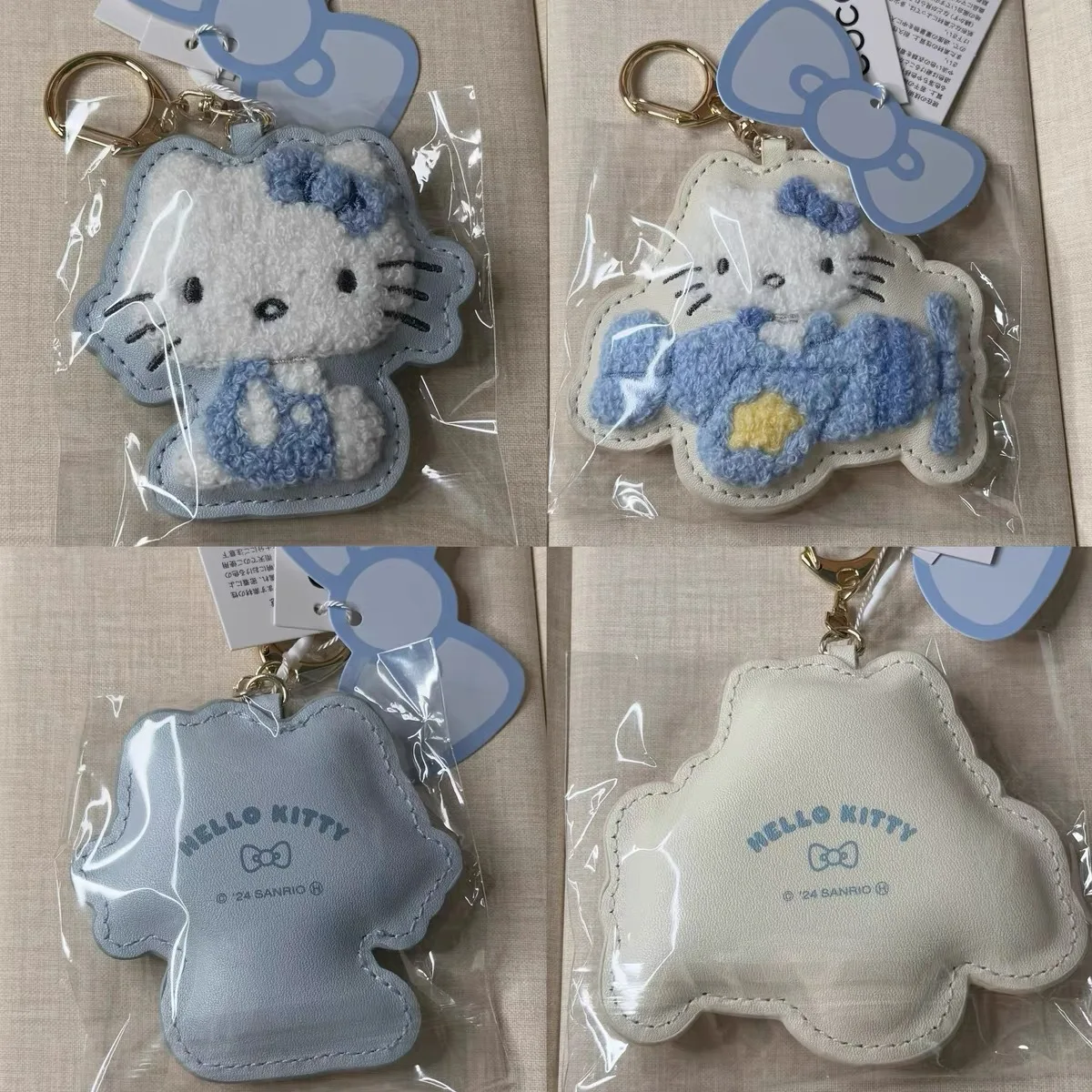 

Sanrio Blue Hello Kitty Plush Keychain Backpack Pendant Cute Personalized Creative Gift Toy Kawaii Anime Accessories