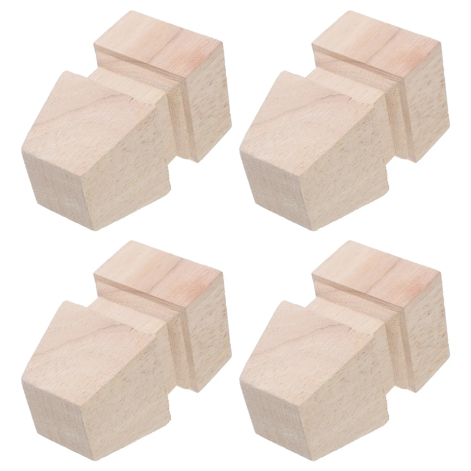 4Pcs Natural Wood Furniture Cabinet Legs Unfinished for DIY Home Decor Modern Rustic Traditional Style Easy Install Stable
