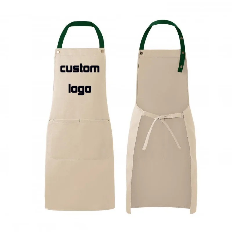 Delantal de cocina con logotipo personalizado para hombre y mujer, Mandiles lisos de poliéster para restaurante, Bar, camareros, Chefs, Baberos de limpieza, delantales de salón de uñas