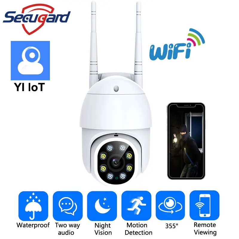 

WiFi Camera 1080P Wireless PTZ Surveillance Automatic Tracking Two Way Voice IP Cam Indoor Outdoor Home Security Baby Monitor