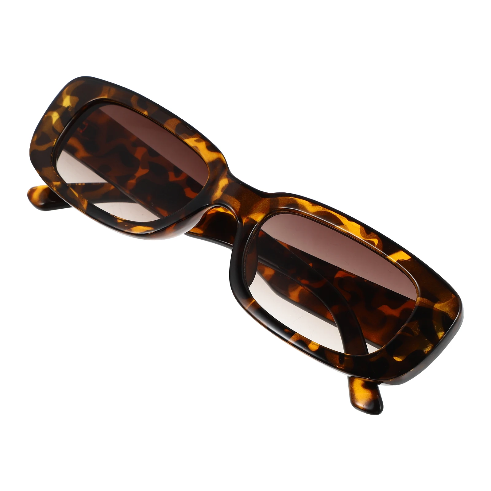 

1pc Leopard-framed Sunglasses Square Unisex Personalized Adult Travel Gift Eco-friendly Lightweight Comfortable Fits Most People