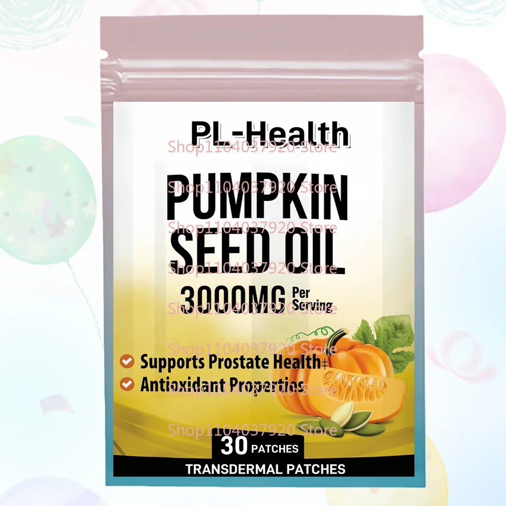 

30 Patches Pumpkin Seed Oil Transdermal Patches DHT Blocker Promotes Hair Growth Supports Heart, Skin,Prostate & Urinary Health