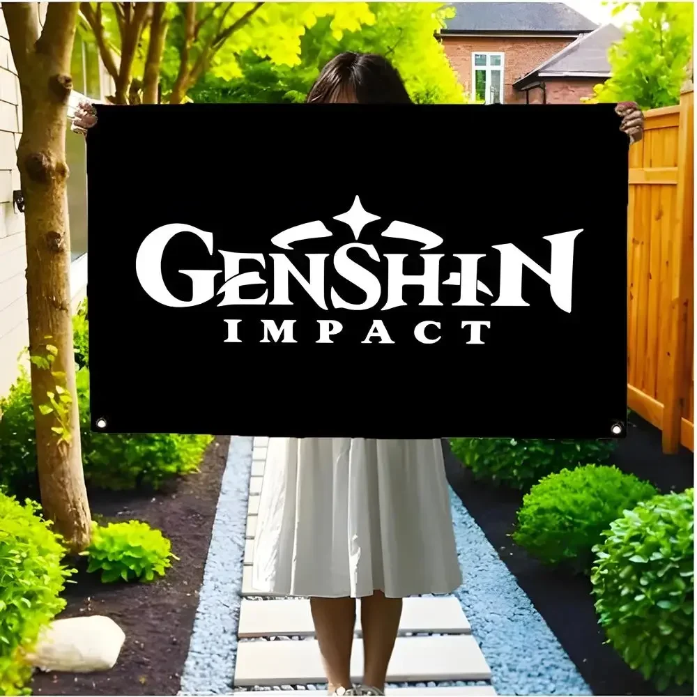 game fantasy Genshin Impact Flags Borderless four-ring ornament indoor outdoor decoration effortless to hang