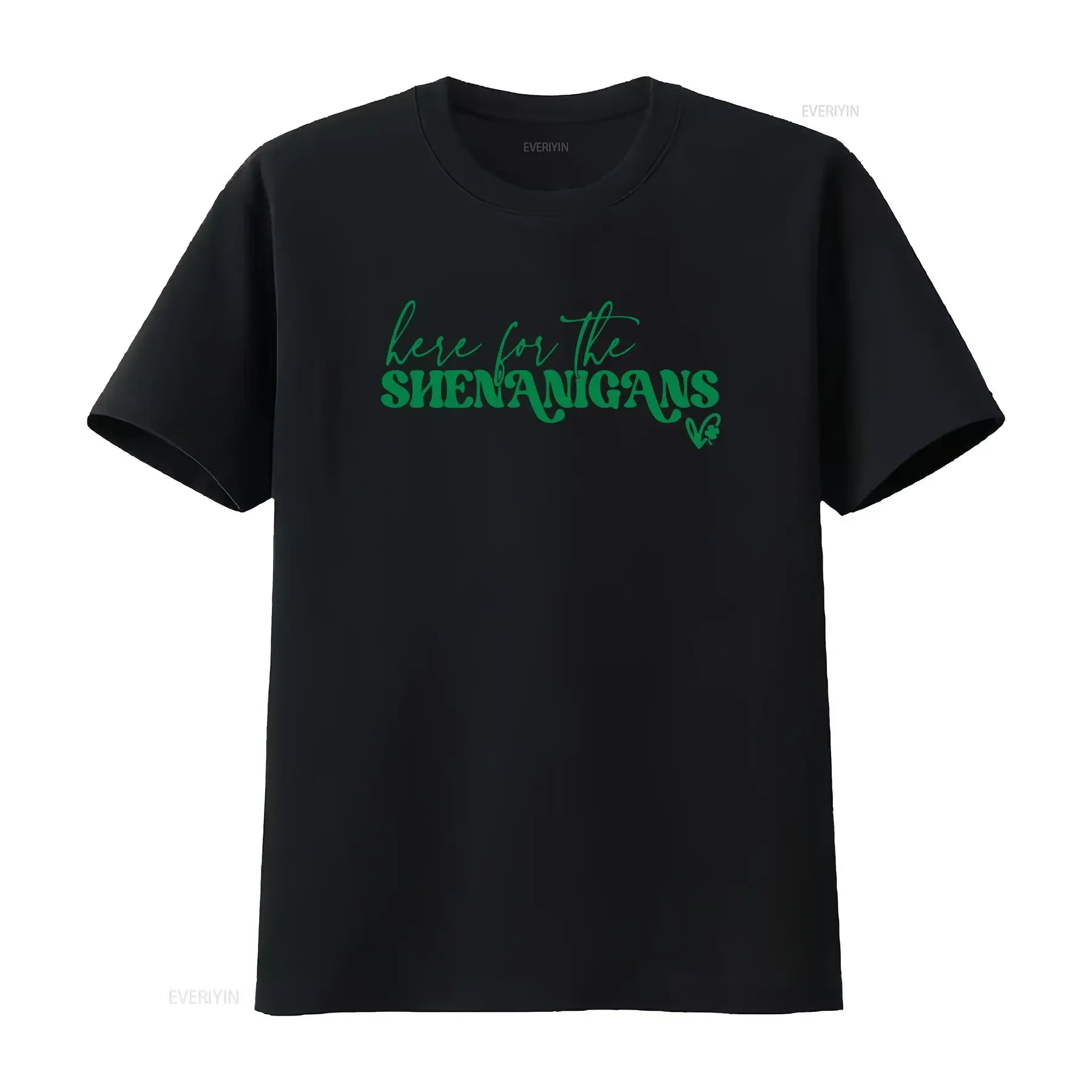Here for Shenanigans T Shirt Lucky St Patricks Day Paddys Irish Funny vintage Washed Soft homme fashion Casual graphic