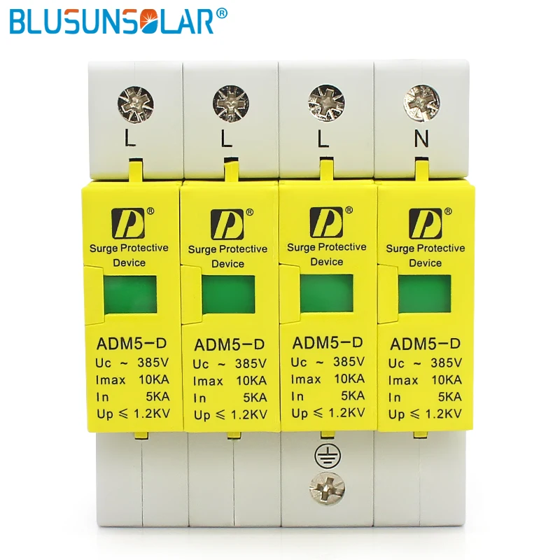 

10pcs/lot High Quality 4P Lightning AC Surge Protectors 10KA 220V 385V Low-Voltage Surge Protection Device