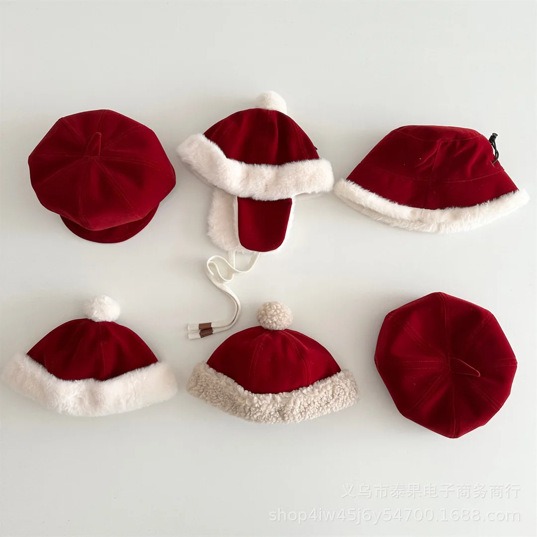

2-7 Y Kids Hat Vintage Warm Caps Winter Kids Headwear Thicken Children Accessories