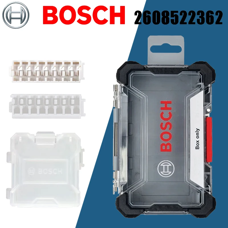 BOSCH 2608522362 Attachment Savings Box PICK & CLICK Large And Small Bits 8-Slot Holde Transparent Small Storage Tool Box