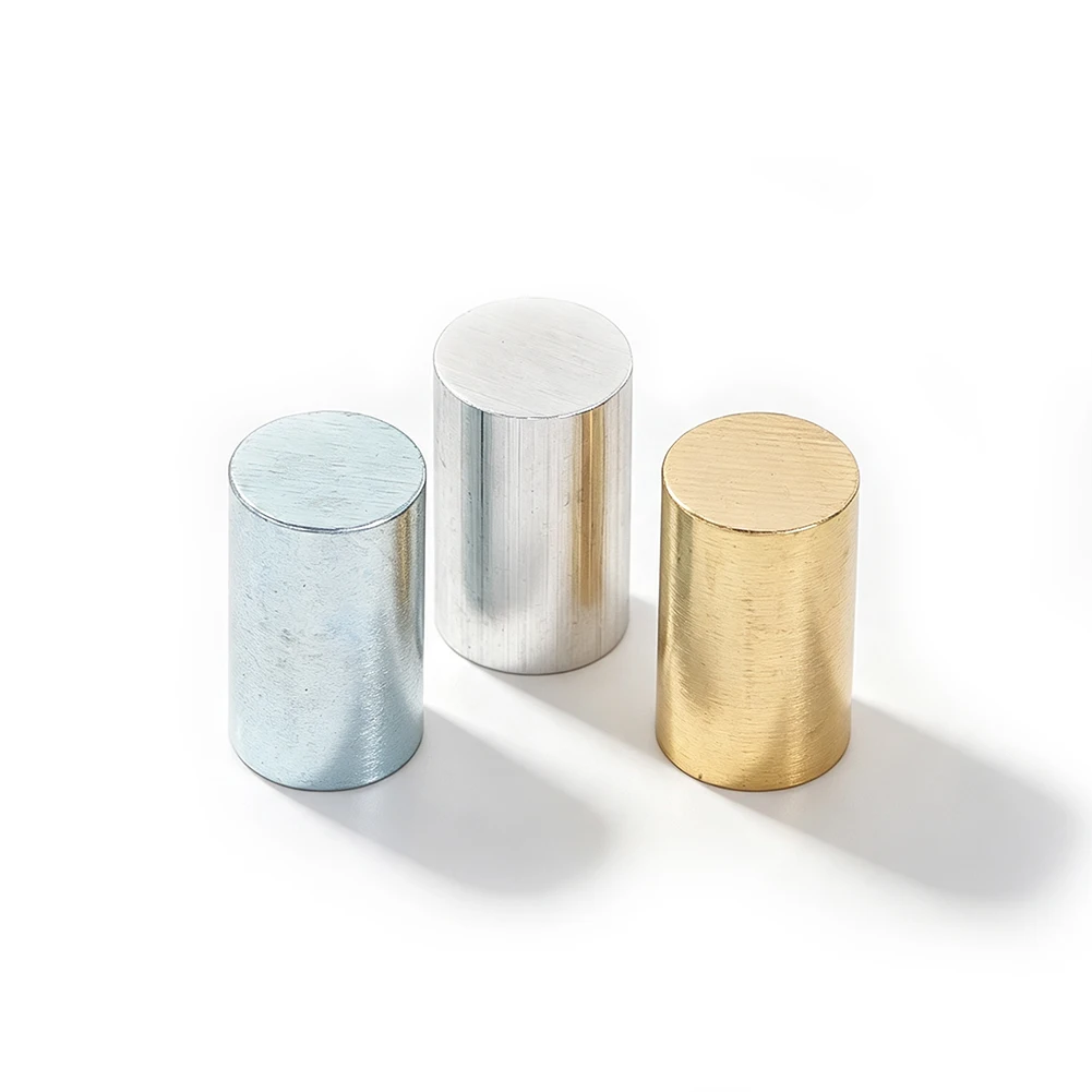 3-teiliges poliertes Metallzylinder-Set aus Messing, Aluminium und Eisen mit Kunststoffgehäuse, Lehrmittel für Schule und Labor – Detail 5