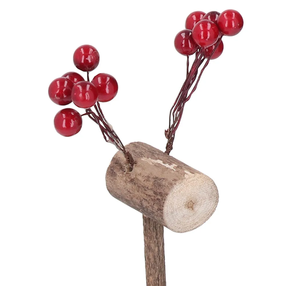 1pcs Retro Handcrafted Wooden Elk Ornament Durable Material Rustic Finish Deer Table Decor Reindeer Statue Living Room Decor