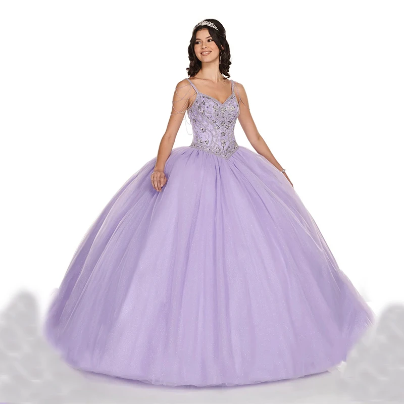 Doymeny-Vestidos De Quinceañeras con cuentas De cristal para mujer, Vestidos De baile finos, Vestidos De Quinceañera De 15 Años, dulces 16 lentejuelas